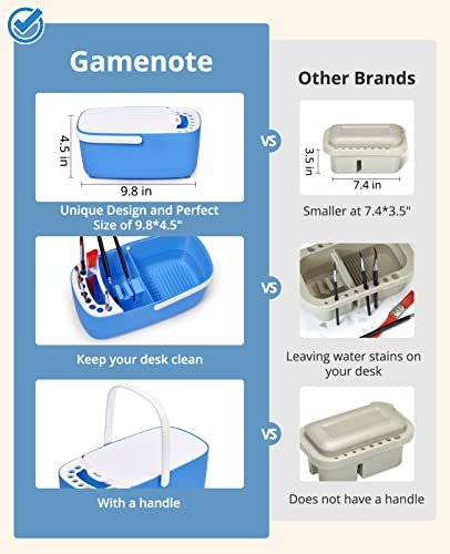 GAMENOTE Paint Brush Cleaner and Holder with Palette