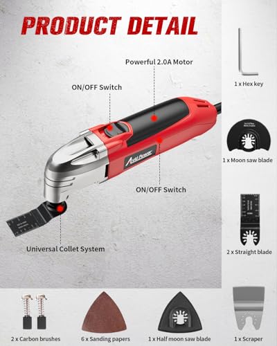 AVID POWER Oscillating Multi-Tool Saw, 3° Angle, 22,000 OPM
