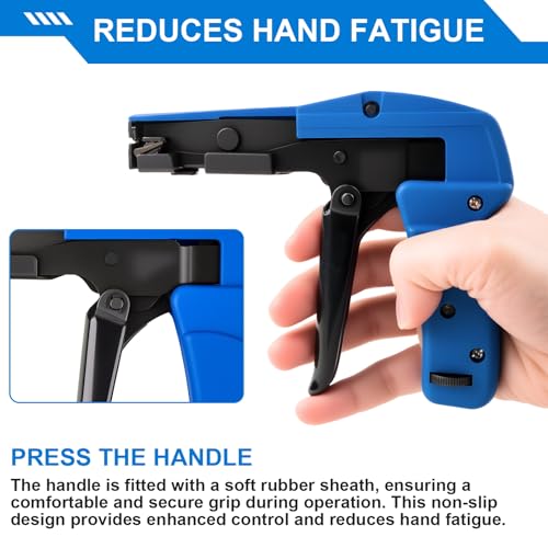 Krismose Adjustable Tension Cable Tie Gun with Flush Cutter