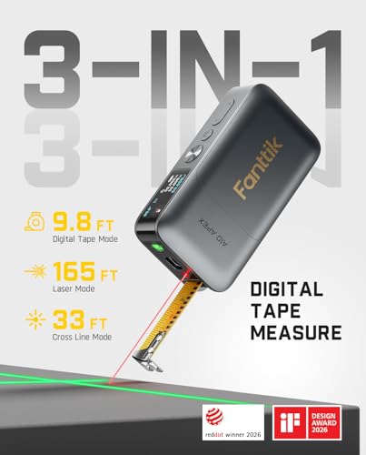 Fanttik A10 Apex 3-in-1 Laser Tape Measure with Cross-Line Laser