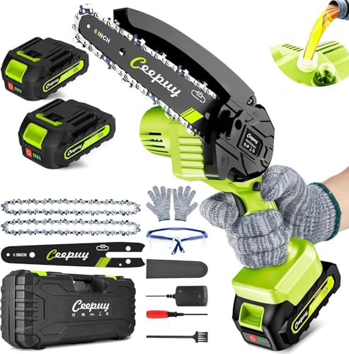 CEEPUY Cordless Mini Chainsaw with Automatic Oiler