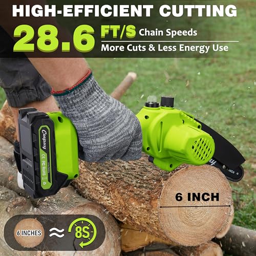 CEEPUY Cordless Mini Chainsaw with Automatic Oiler