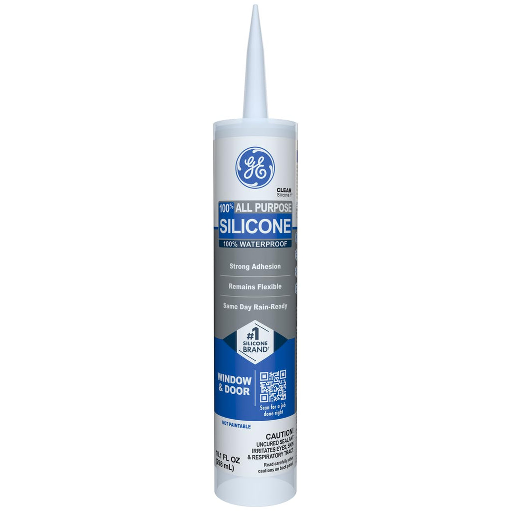GE All-Purpose Clear Silicone Caulk Sealant, 10 fl oz
