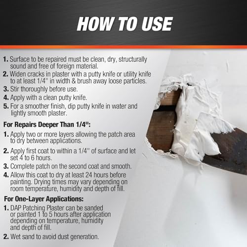 DAP White Patching Plaster for Wall Repairs, 1 Gallon