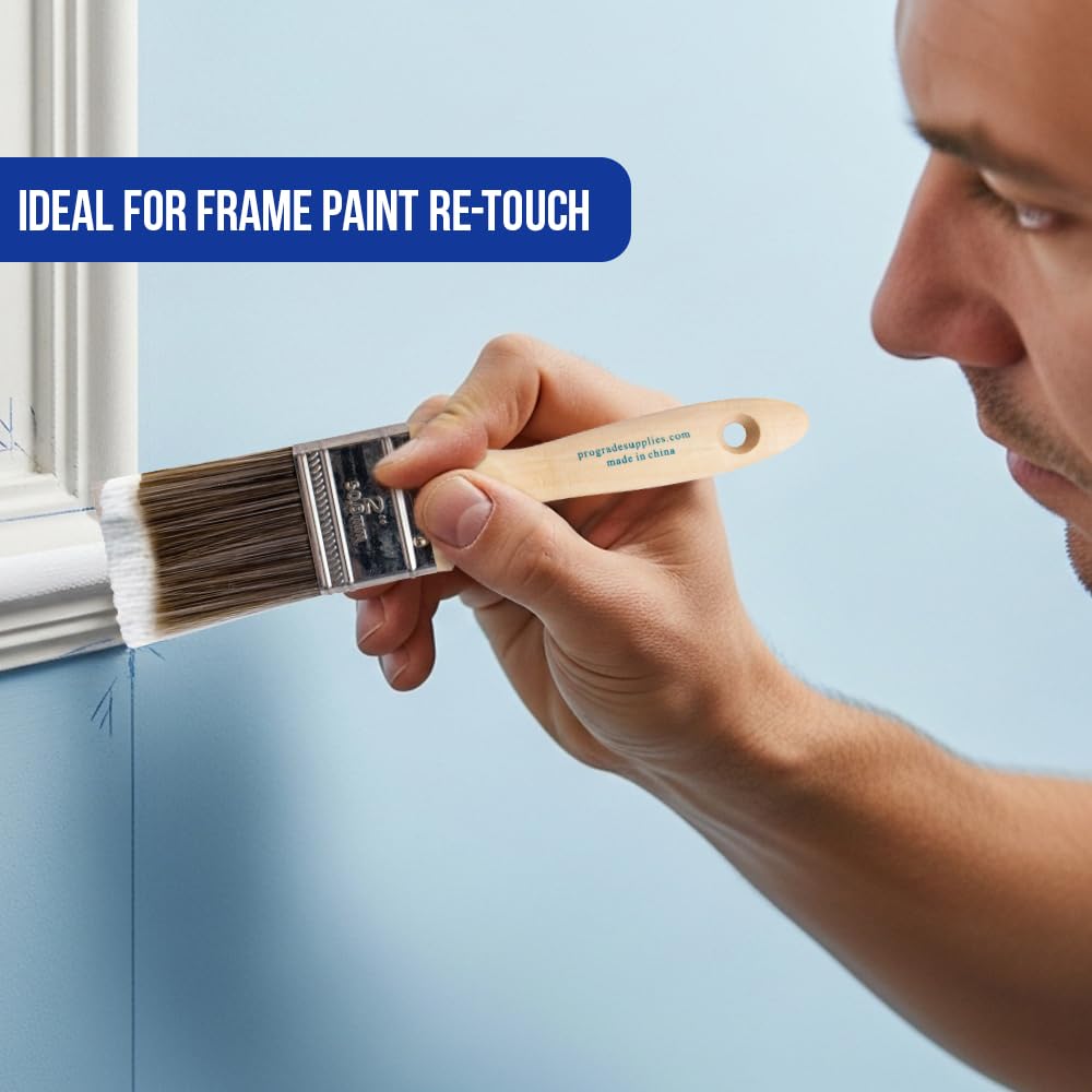 Pro Grade 5-Piece Paint Brush Set for Walls, Trim & Stain