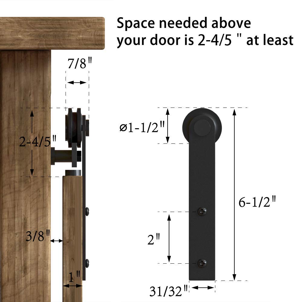 WINSOON Super Mini Sliding Barn Door Hardware Kit