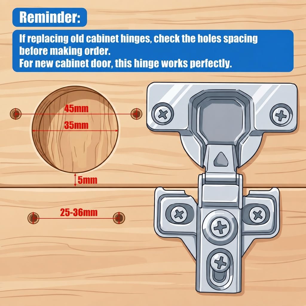 KONIGEEHRE Soft-Close Cabinet Door Hinges for Kitchens