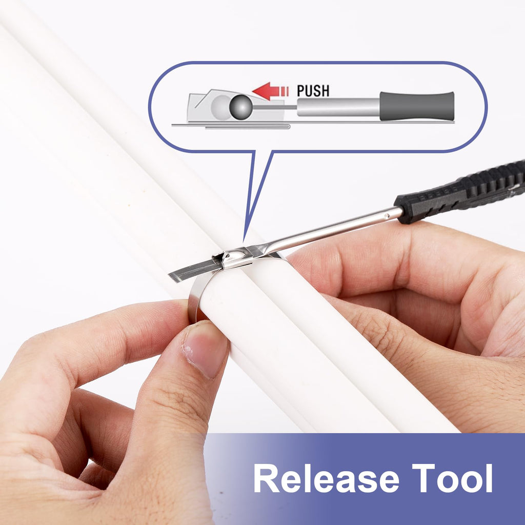 OFFO Metal Cable Tie Tightener and Cutter with Release Tool