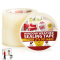 XFasten Clear Window Weather Sealing Tape, 2-Inch, 3-Pack