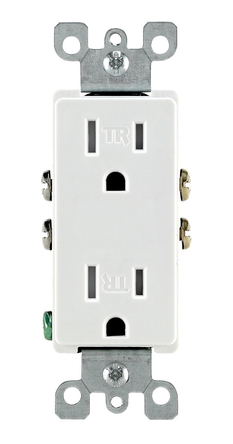 Leviton 15A Tamper-Resistant Duplex Outlets, White 10-Pack