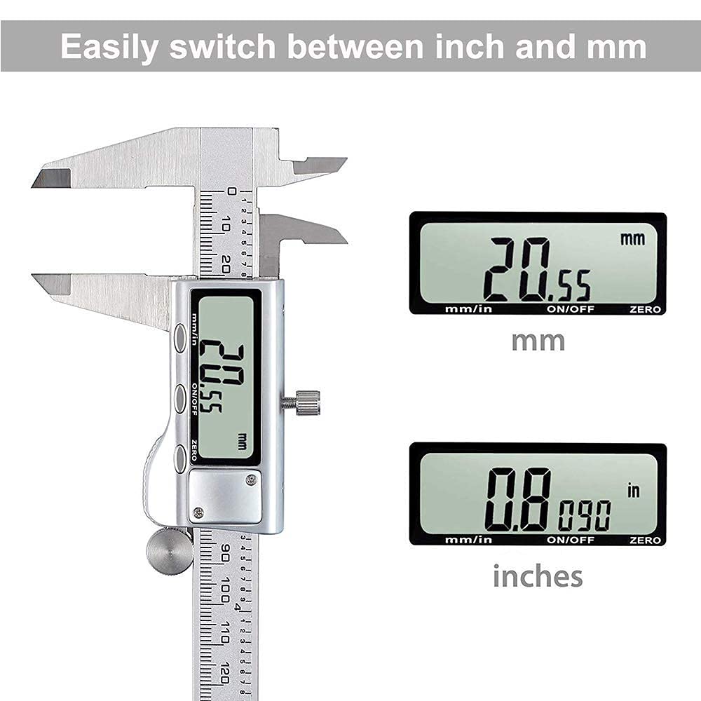 6-Inch Stainless Steel Digital Caliper with LCD Display