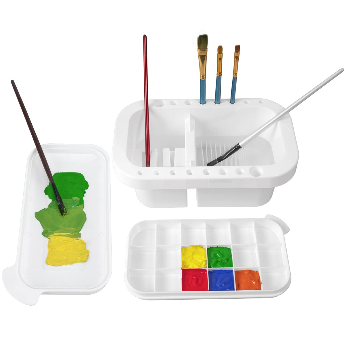 MyLifeUNIT Paint Brush Cleaner and Holder with Palette