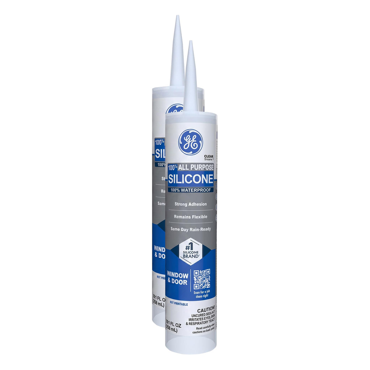GE All-Purpose Clear Silicone Caulk Sealant, 10 fl oz