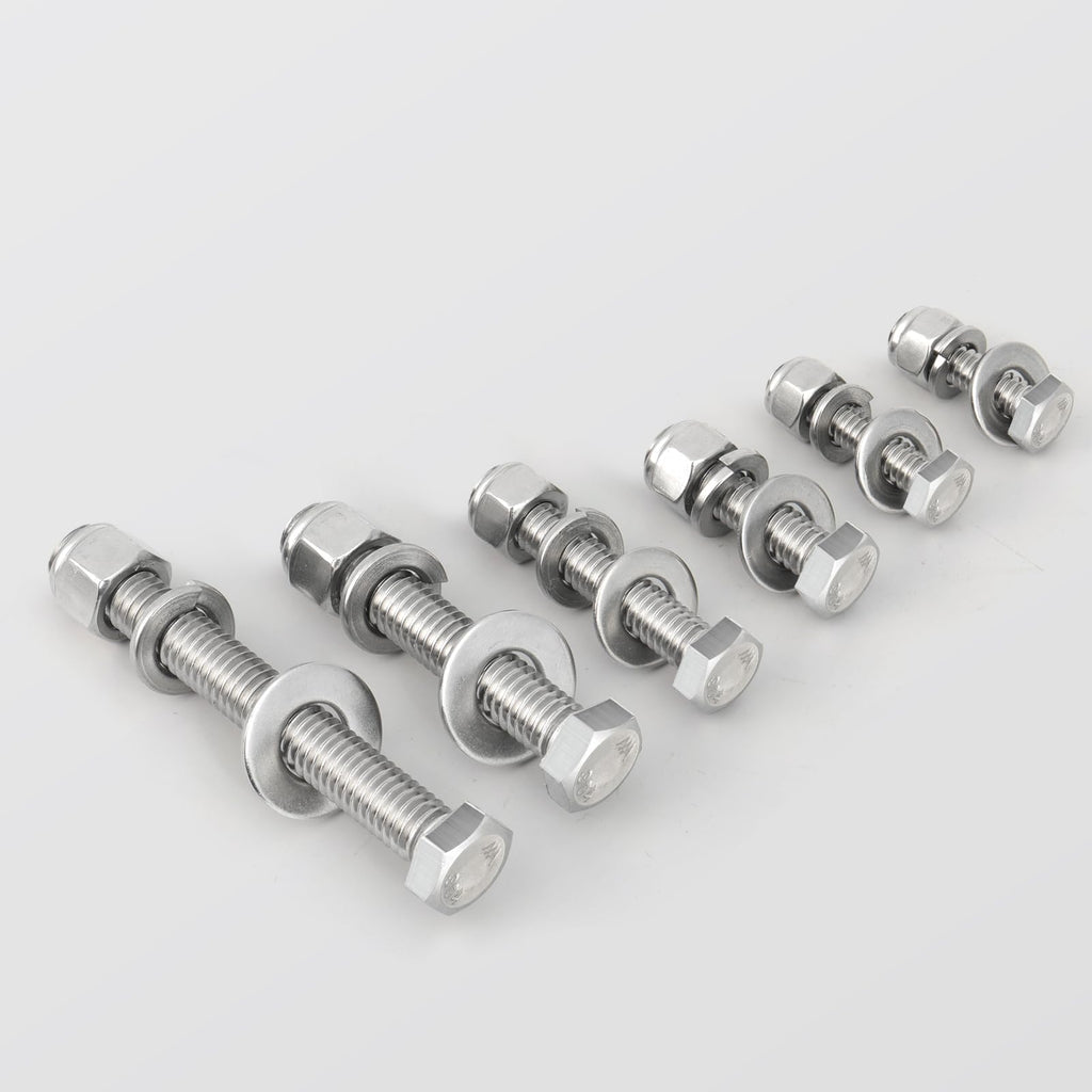 BNUOK 304 Stainless Steel Hex Bolt, Nut and Washer Kit