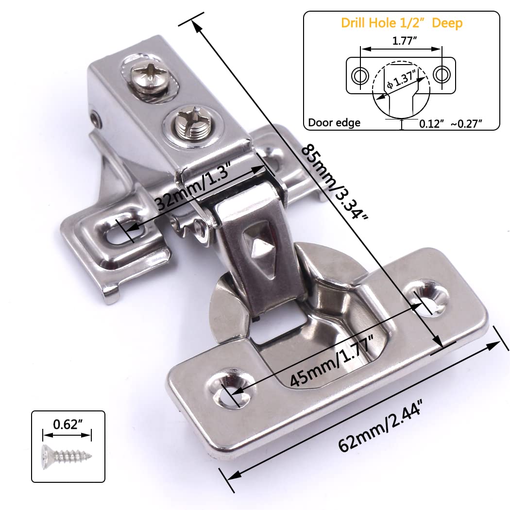 KONIGEEHRE Soft-Close Cabinet Door Hinges for Kitchens