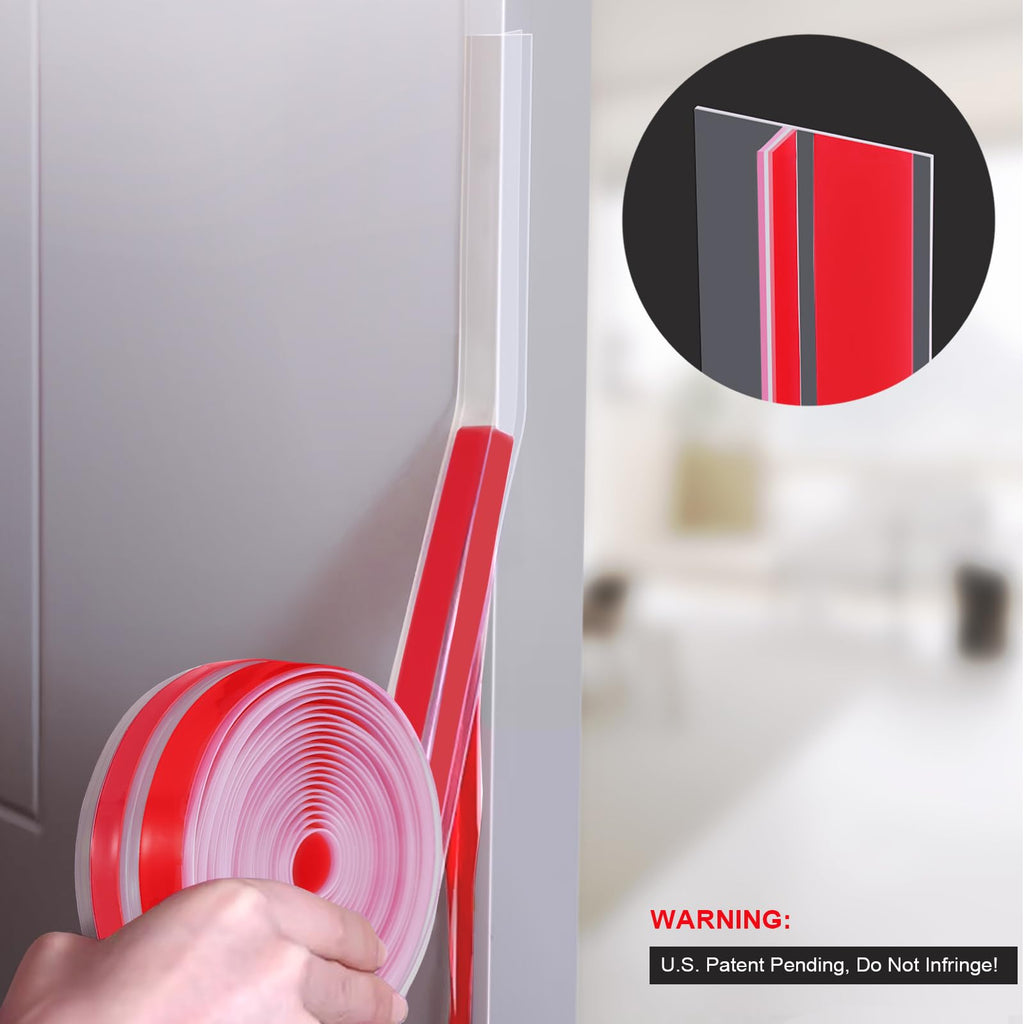 Benory 20FT T-Shaped Silicone Door Seal Strip, Brown