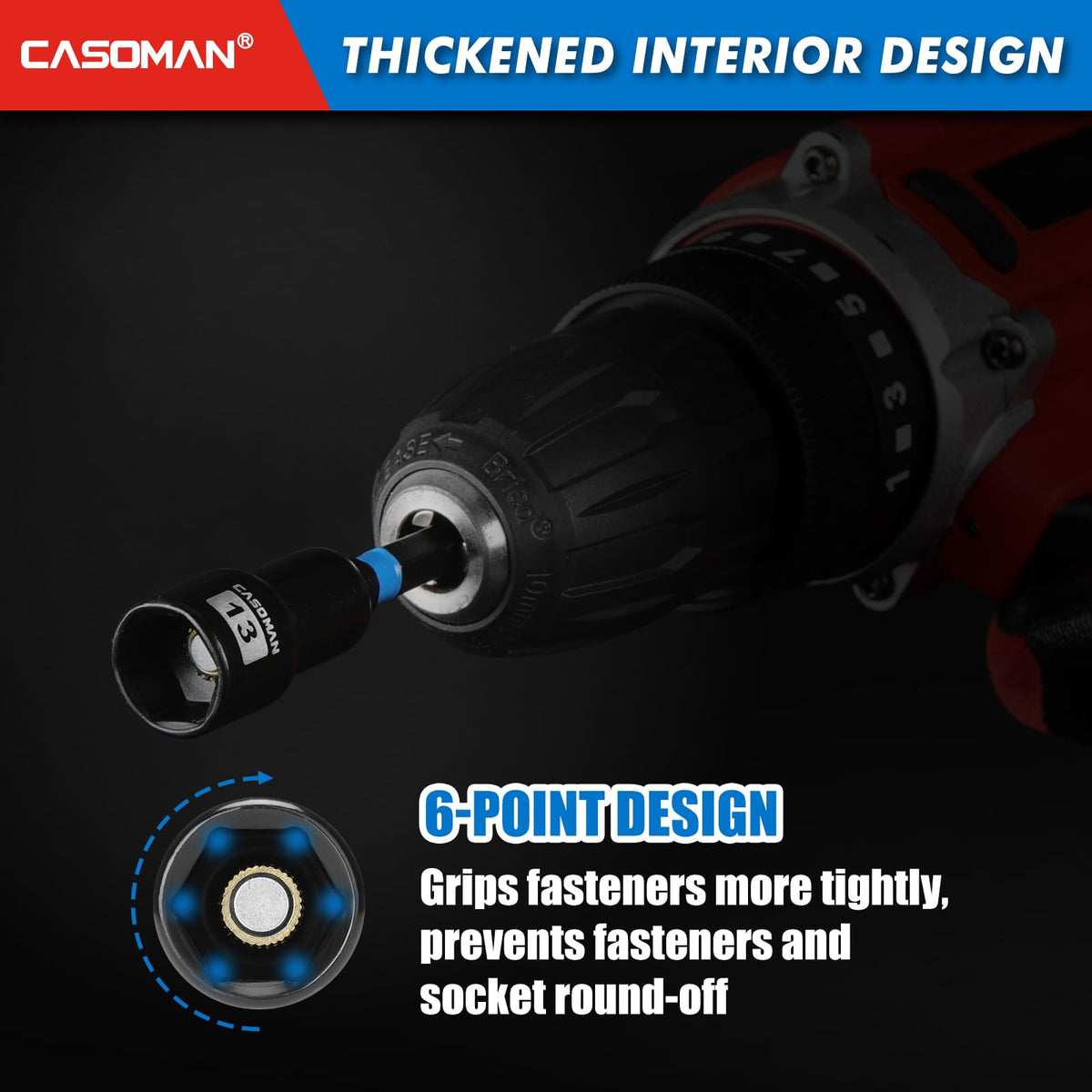 CASOMAN 68-Piece Magnetic Nut Driver Set, SAE & Metric