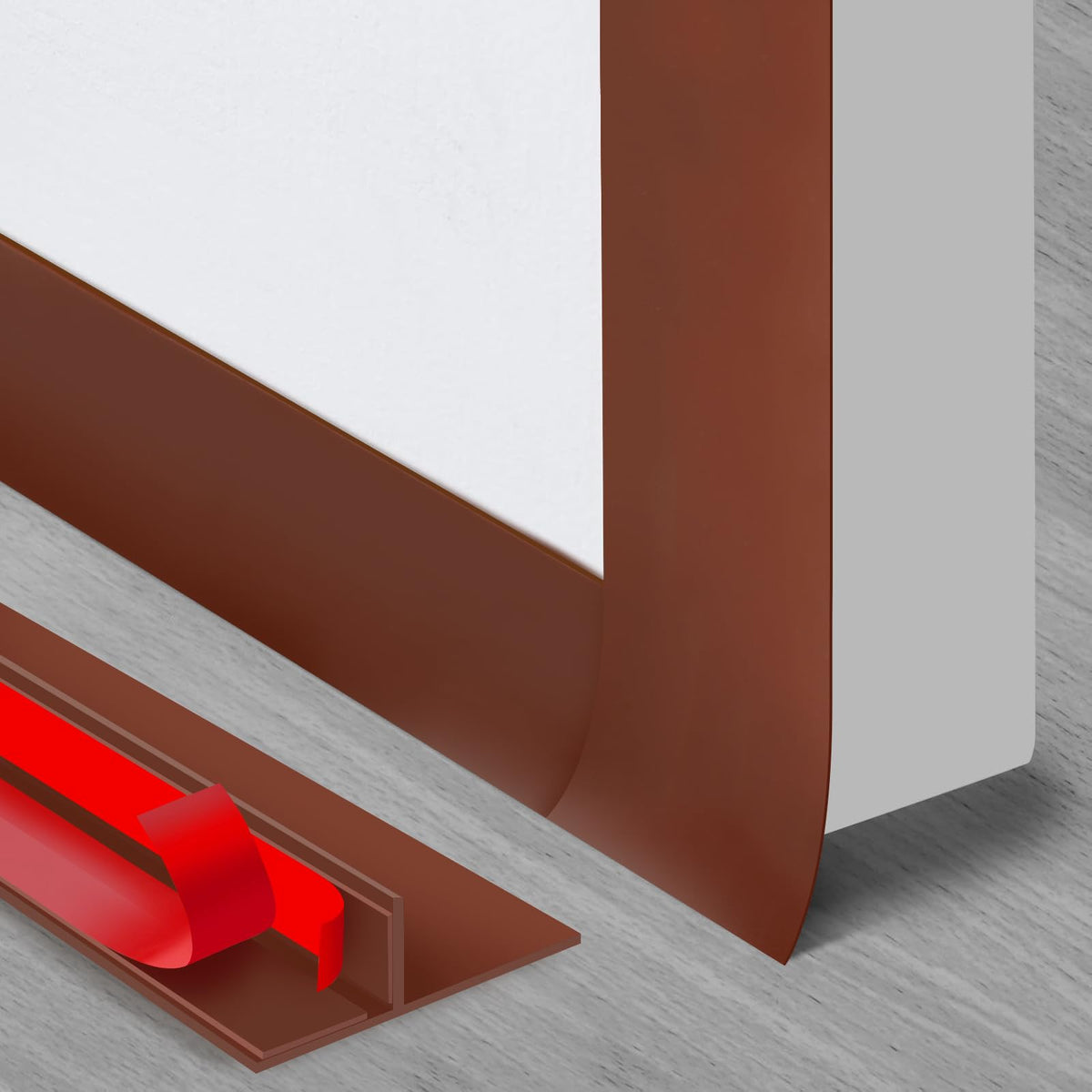 Benory 20FT T-Shaped Silicone Door Seal Strip, Brown