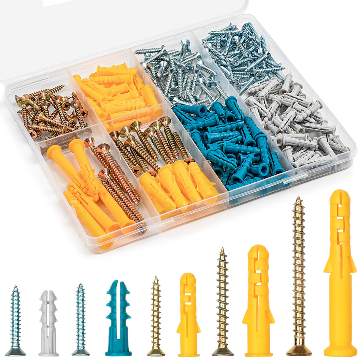 KURUI Drywall Anchors and Screws Assortment Kit for Mounting