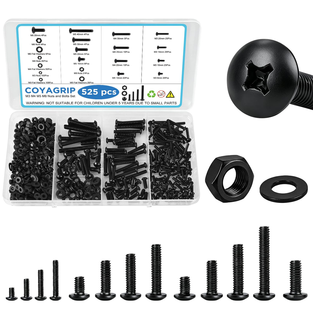 Nuts and Bolts Assortment Kit for Home and Workshop Repairs