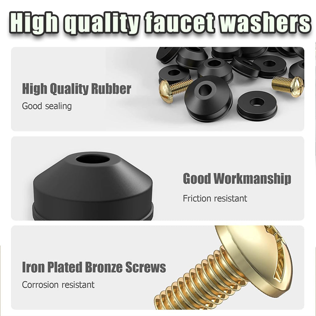 48-Piece Faucet Washer Repair Kit with Brass Screws