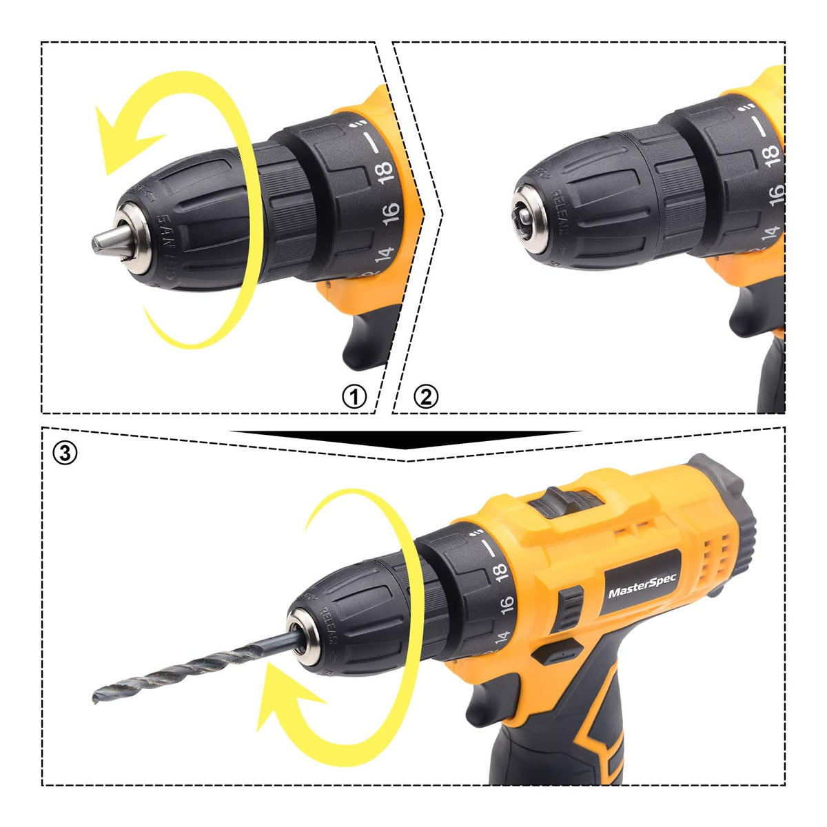 MasterSpec 12V Cordless Drill Driver with Battery Charger