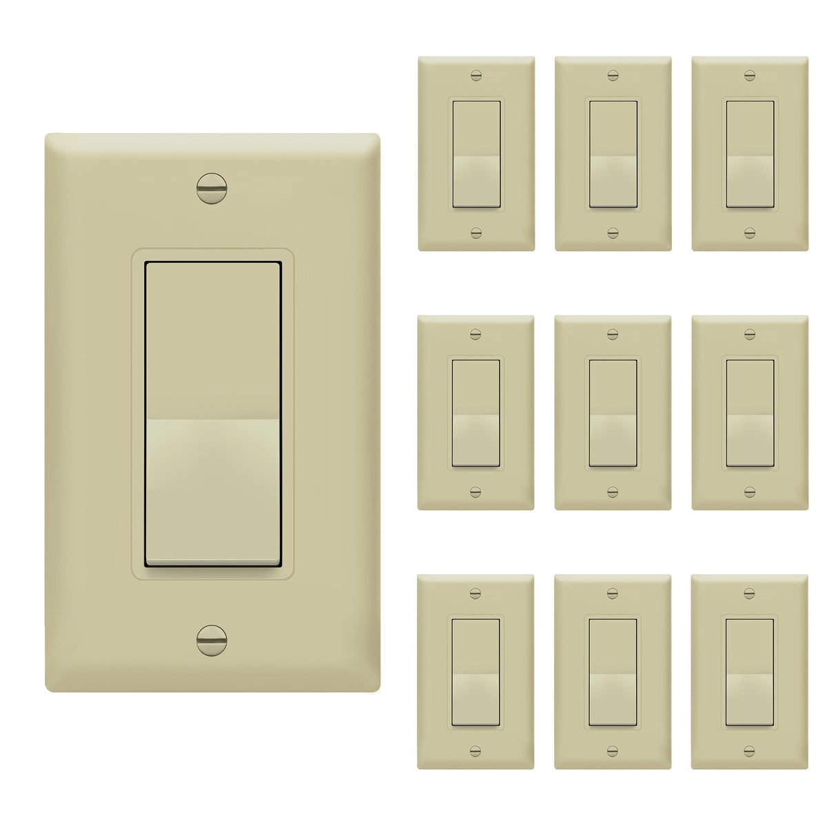 ENERLITES 15A Single-Pole Decorator Paddle Rocker Switch