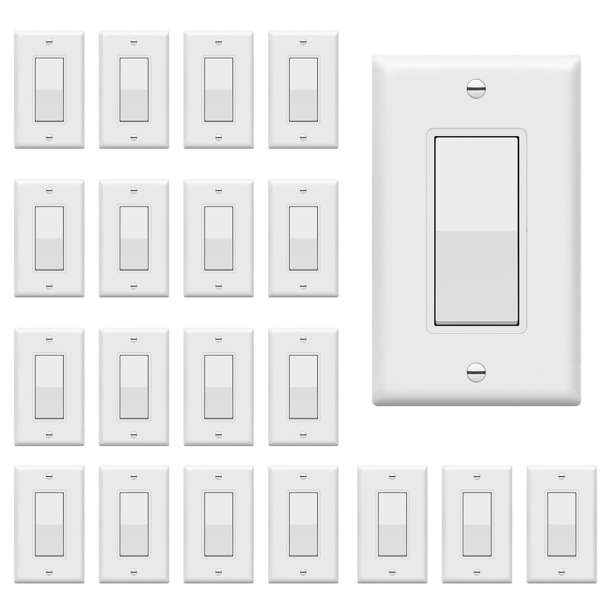 ENERLITES 15A Single-Pole Decorator Paddle Rocker Switch