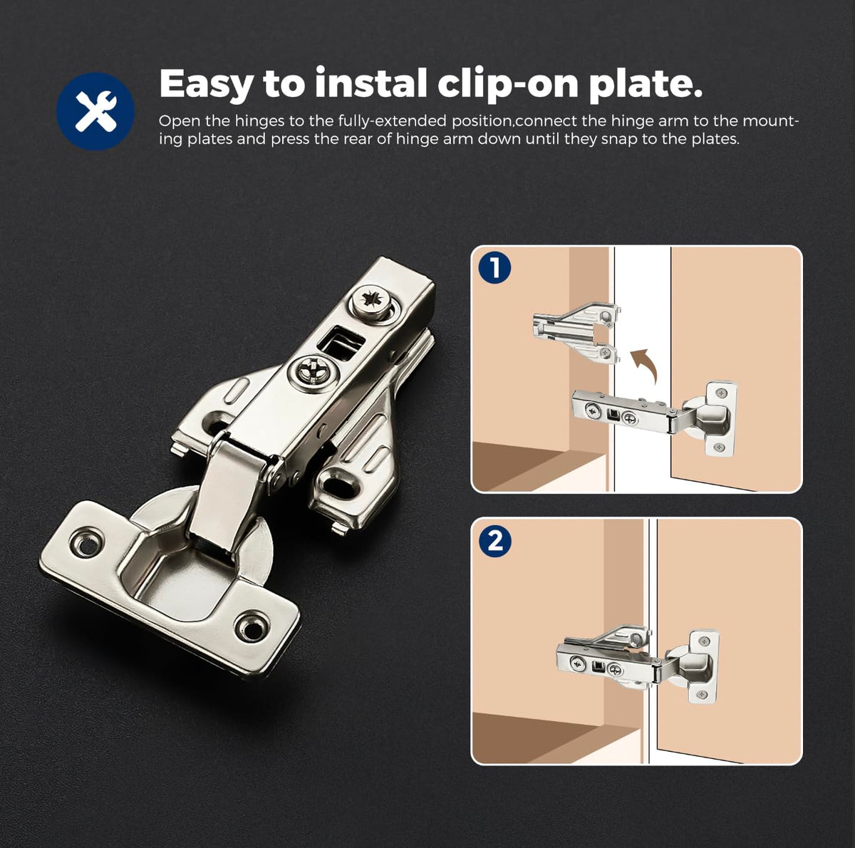 Ravinte 105-Degree Full Overlay Cabinet Door Hinges
