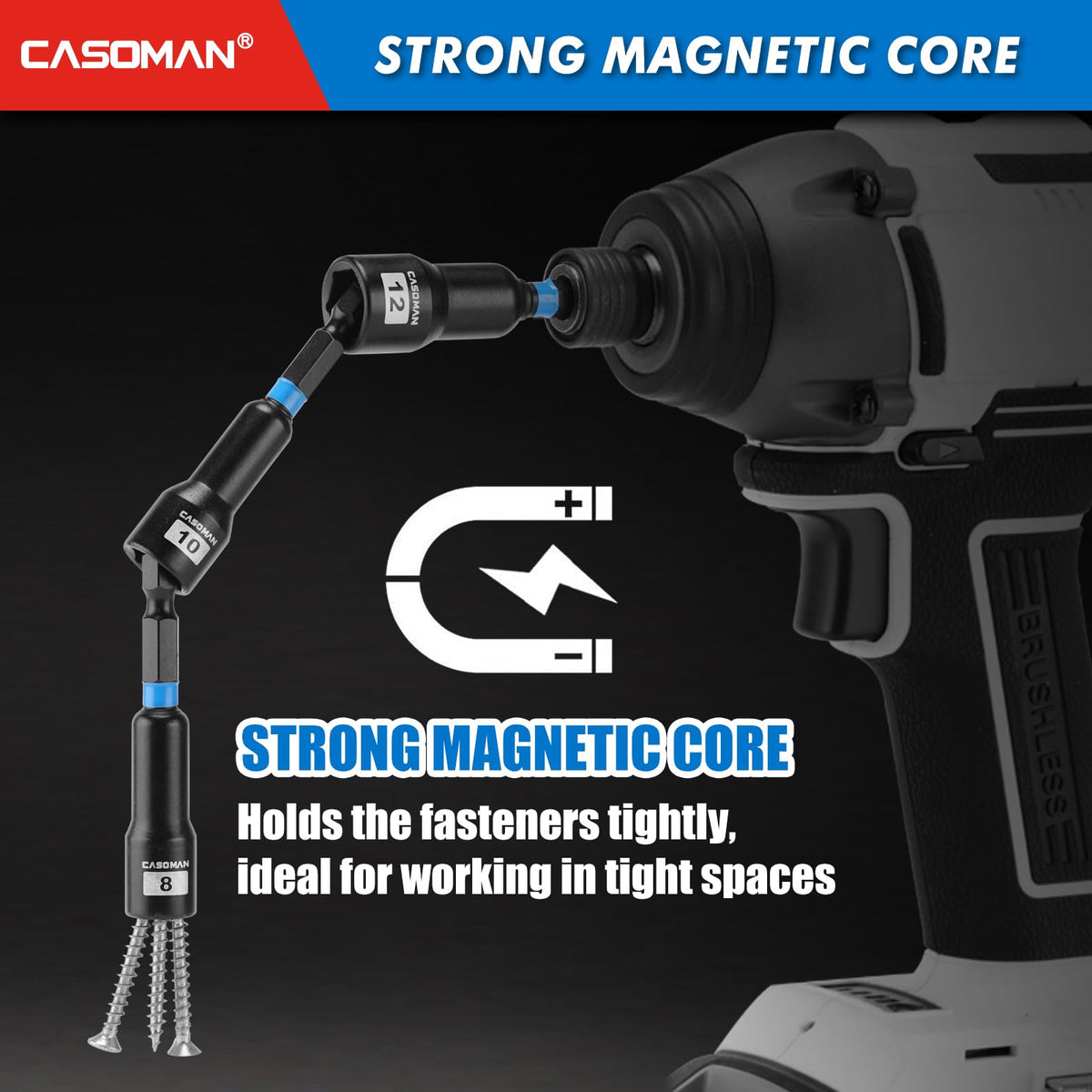 CASOMAN 68-Piece Magnetic Nut Driver Set, SAE & Metric