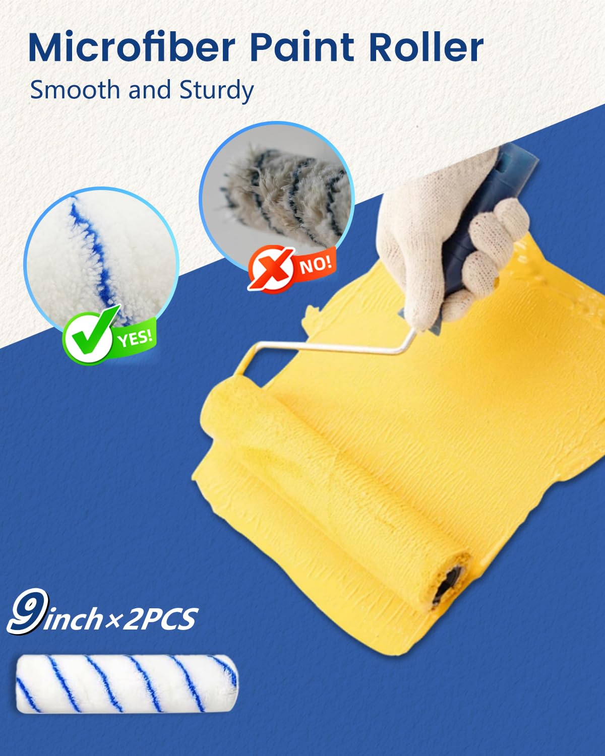 IDEAALS Paint Roller Kit with 2–4 FT Extension Pole