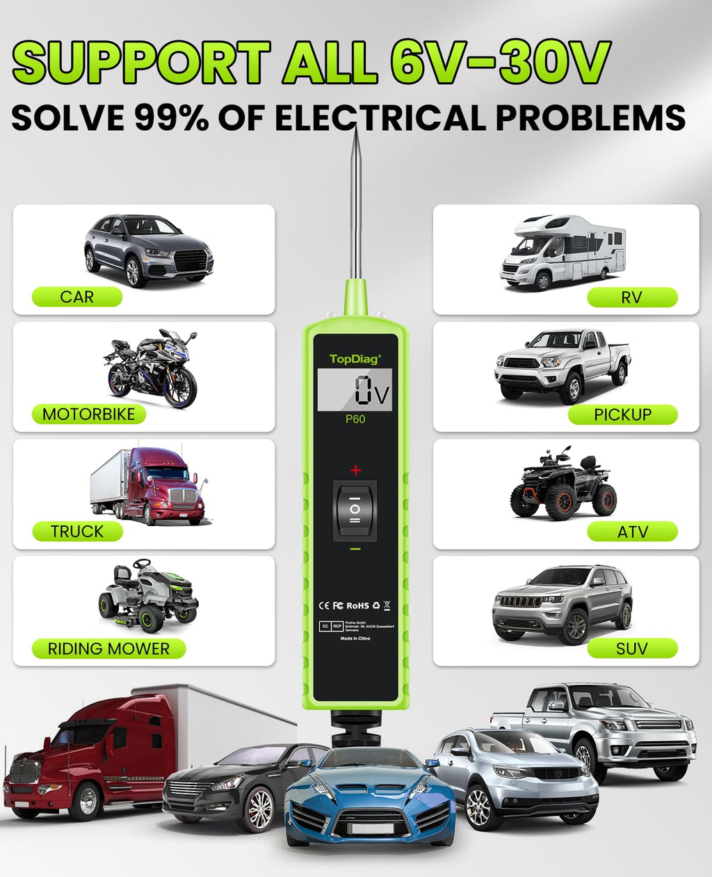 TopDiag Automotive Electrical Circuit Tester for Vehicle Diagnostics
