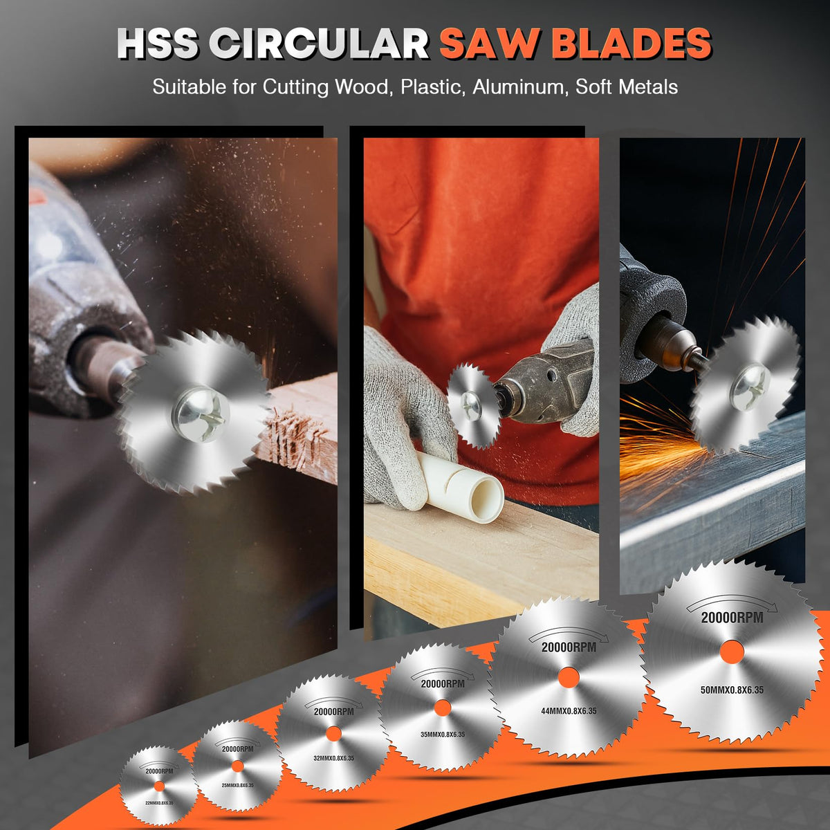 DIYSELF Rotary Cutting Discs for Wood, Plastic, Glass & Metal