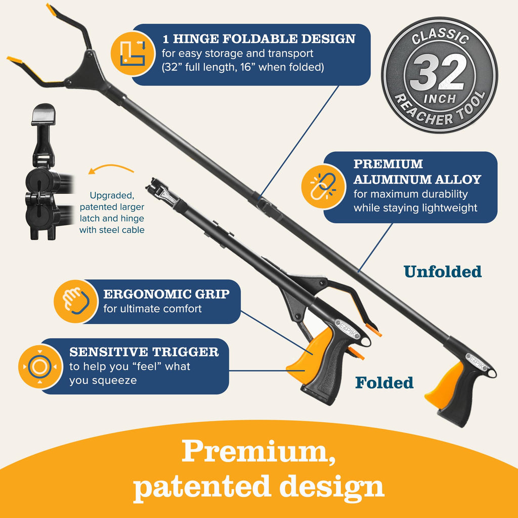 EZPIK Pro 26-Inch Foldable Grabber Reacher Tool
