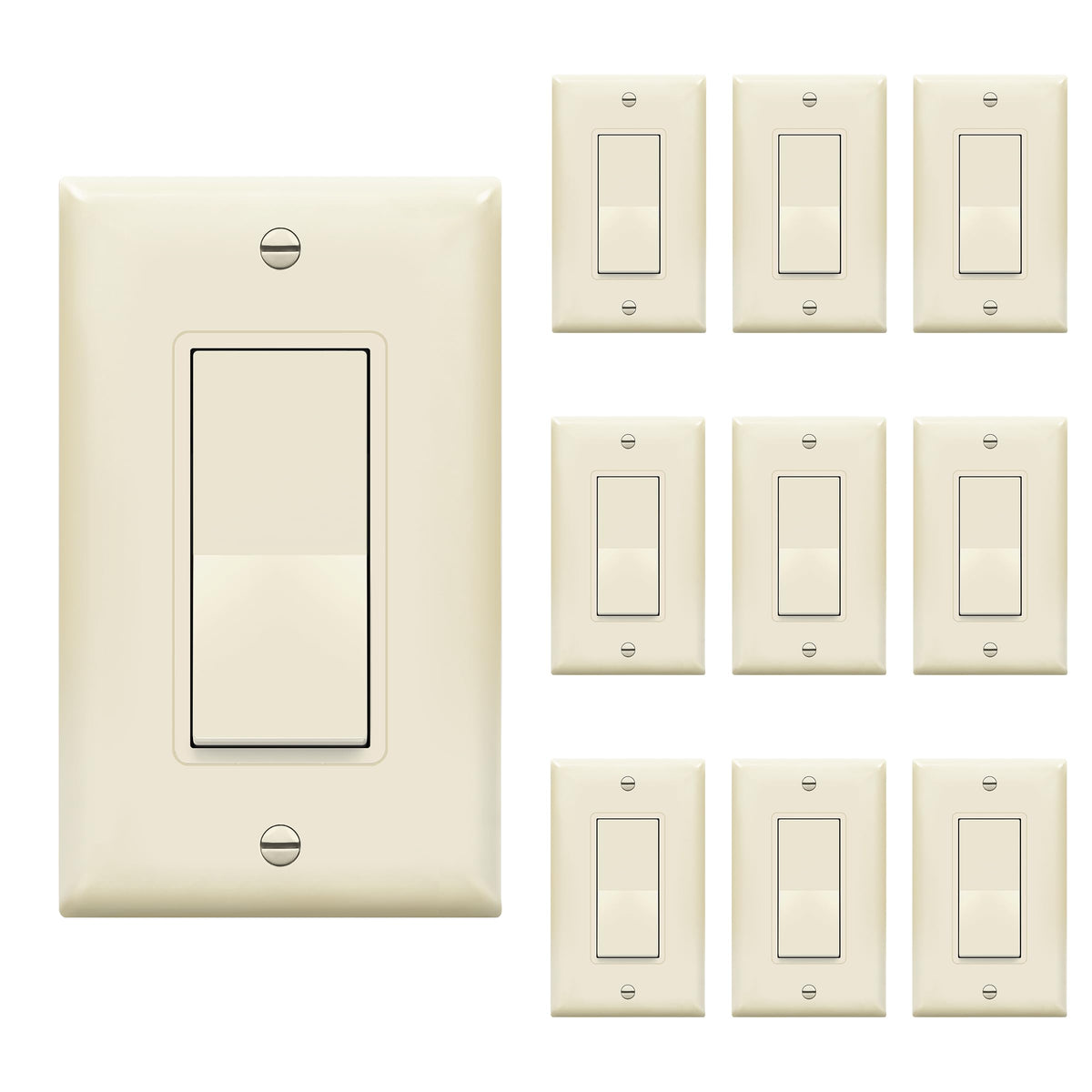 ENERLITES 15A Single-Pole Decorator Paddle Rocker Switch