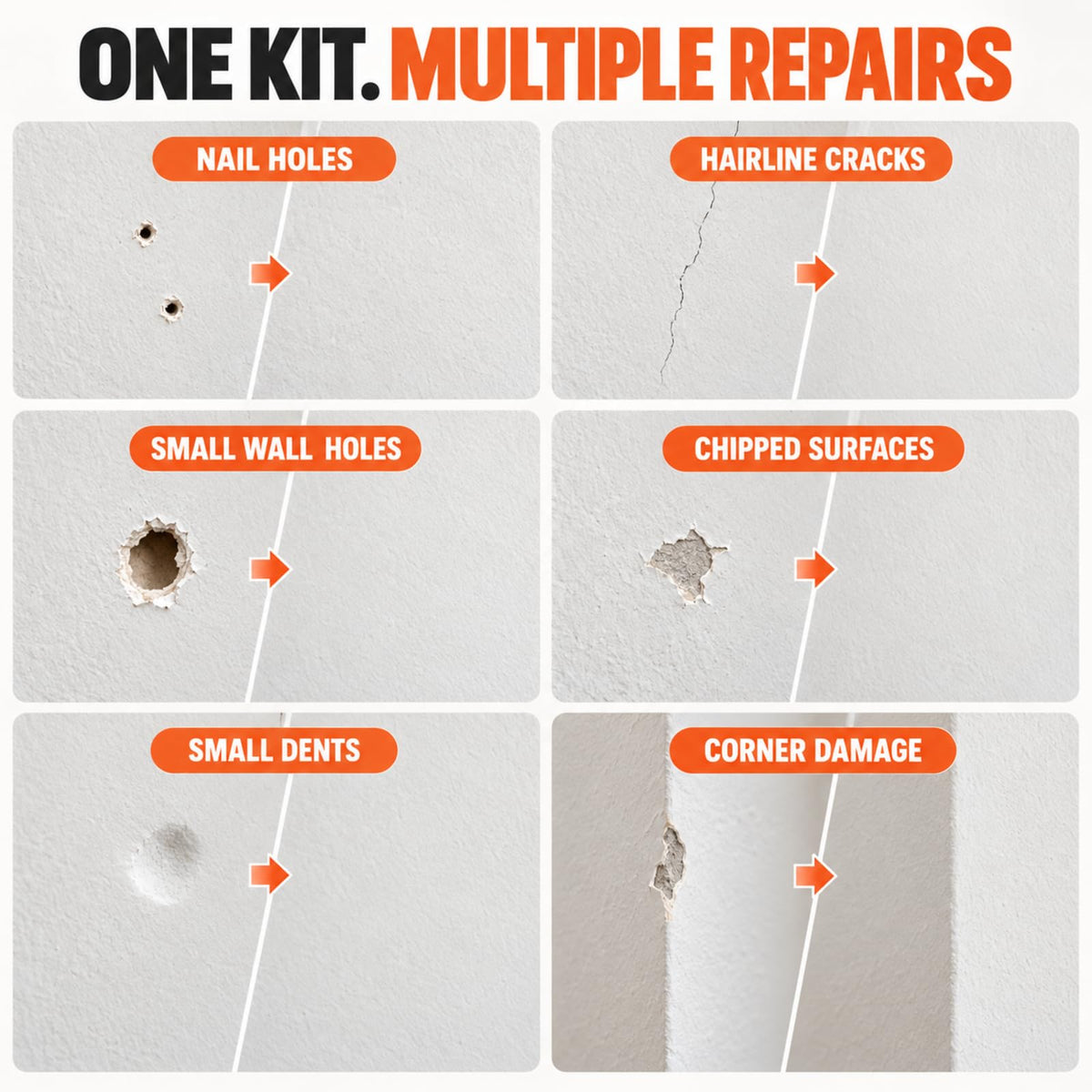 Drywall Patch Repair Kit with Spackle Paste and Scraper