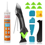10oz White Waterproof Silicone Caulk with 5-in-1 Tool
