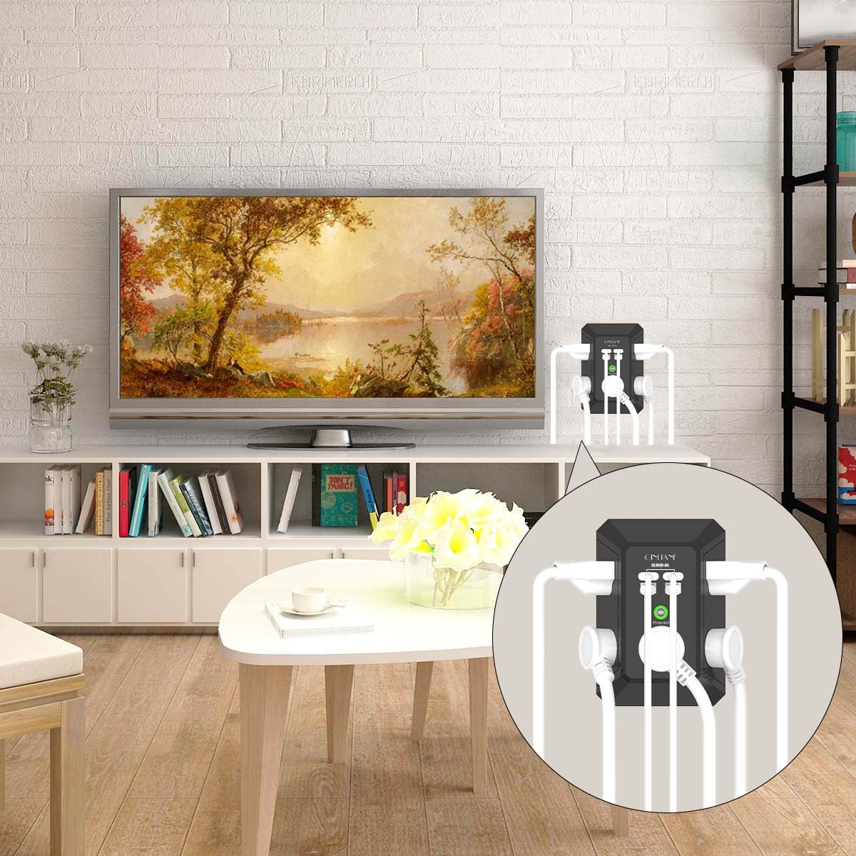 QINLIANF 5-Outlet Surge Protector with 4 USB Ports