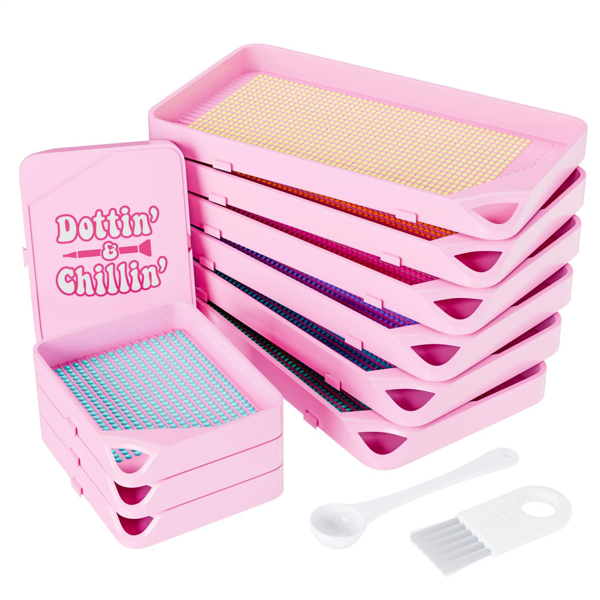 ARTDOT Stackable Interlocking Diamond Painting Trays, Purple