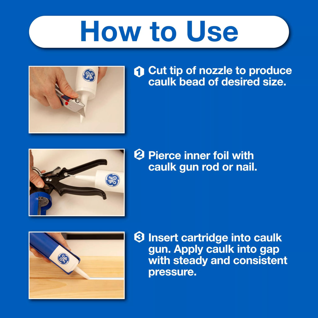GE All-Purpose Clear Silicone Caulk Sealant, 10 fl oz
