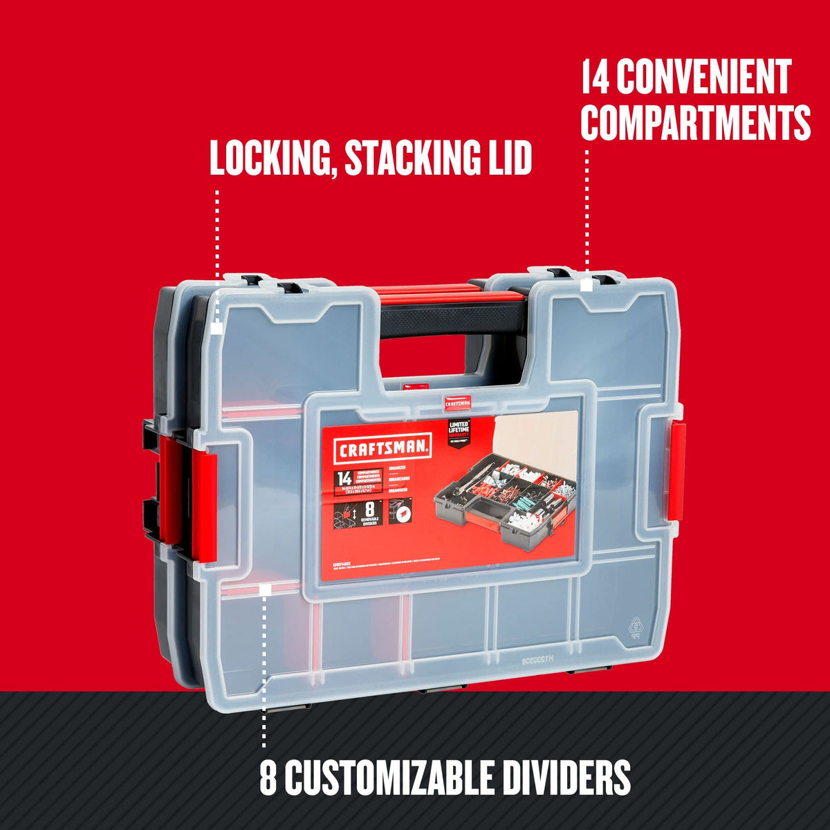 CRAFTSMAN 2-Pack 14-Compartment Latching Tool Organizers