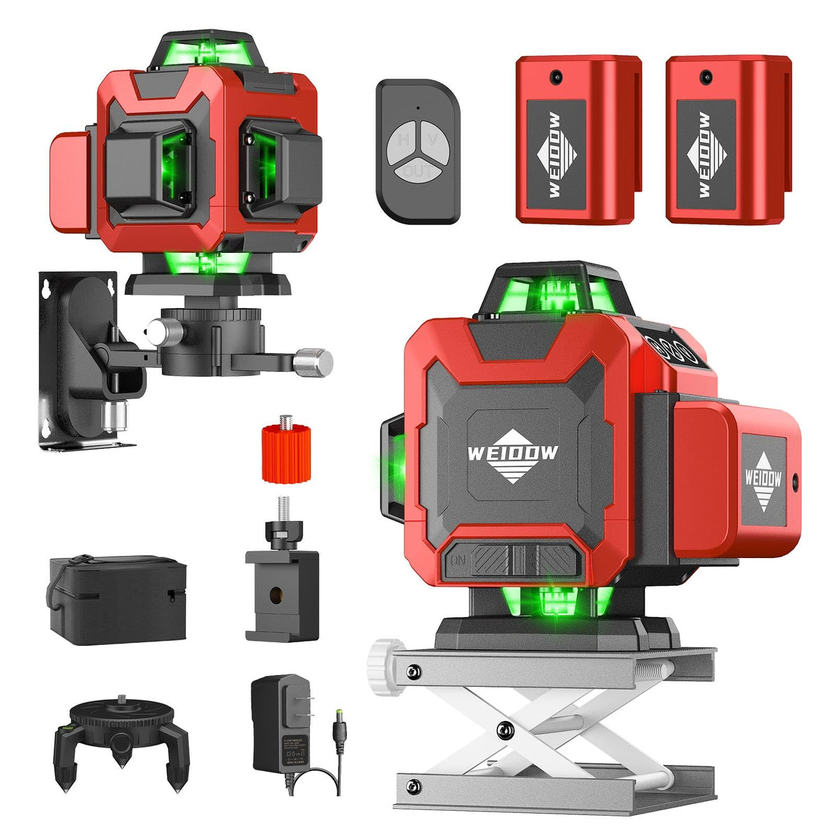 WEIDDW 360° Self-Leveling Green Cross-Line Laser Level