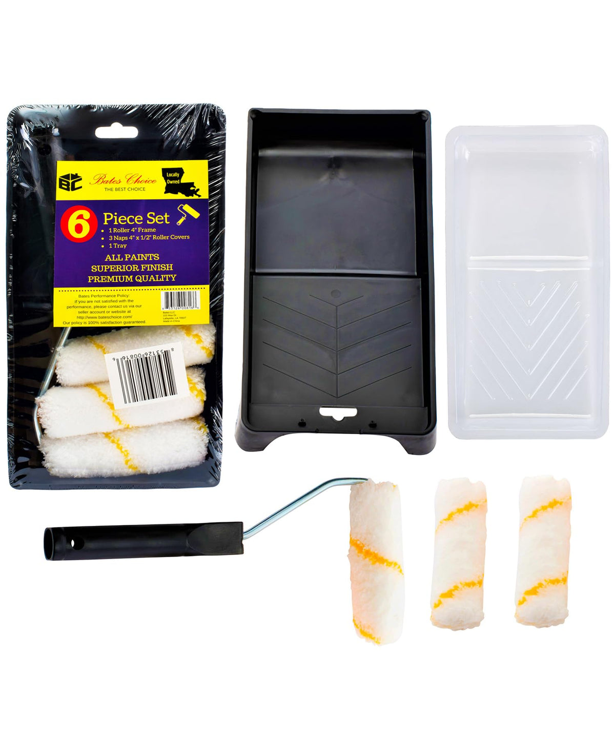 Bates 11-Piece Paint Roller, Brush and Tray Kit