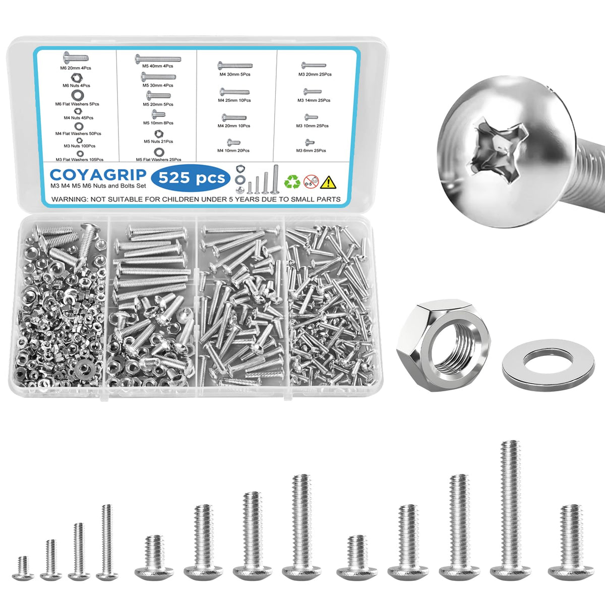 Nuts and Bolts Assortment Kit for Home and Workshop Repairs