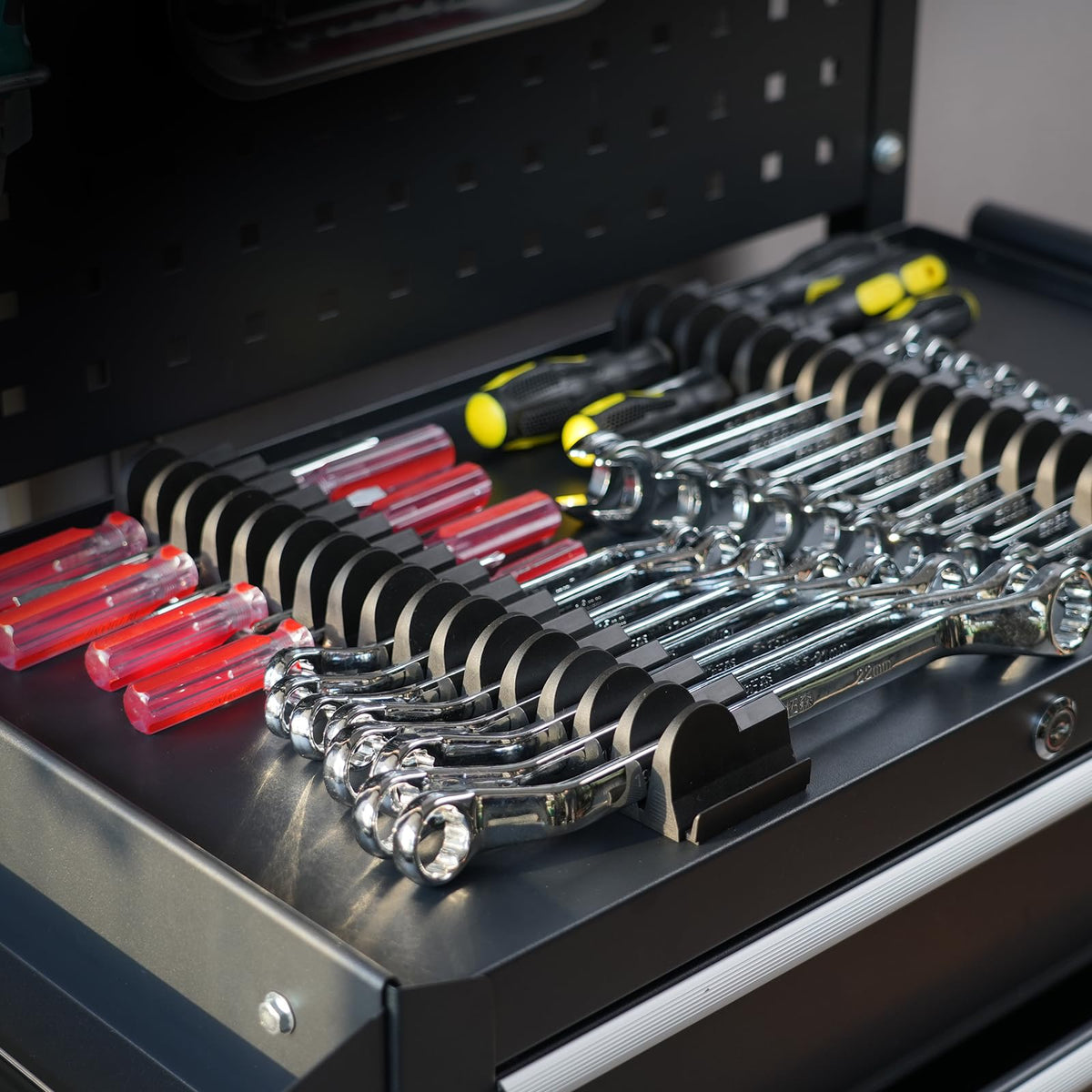 48-Piece Magnetic Modular Wrench Organizer Set for Drawers