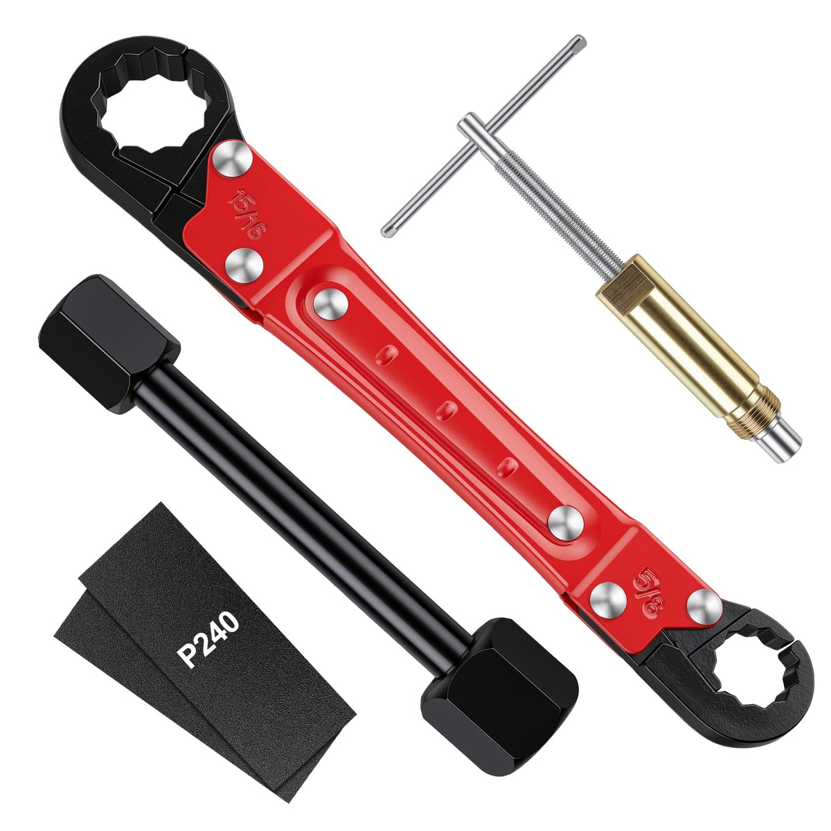 Dyfizer 5-Piece Plumbing Kit with Angle Stop Wrench & Puller