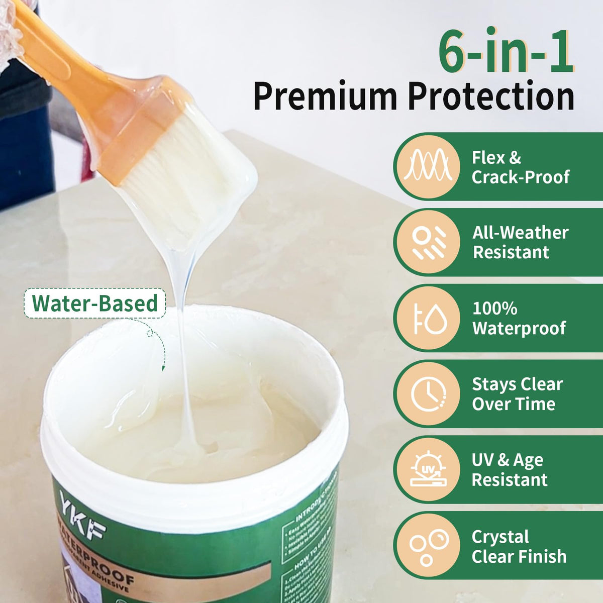 YKF Clear Waterproof Sealant for Indoor and Outdoor Repairs