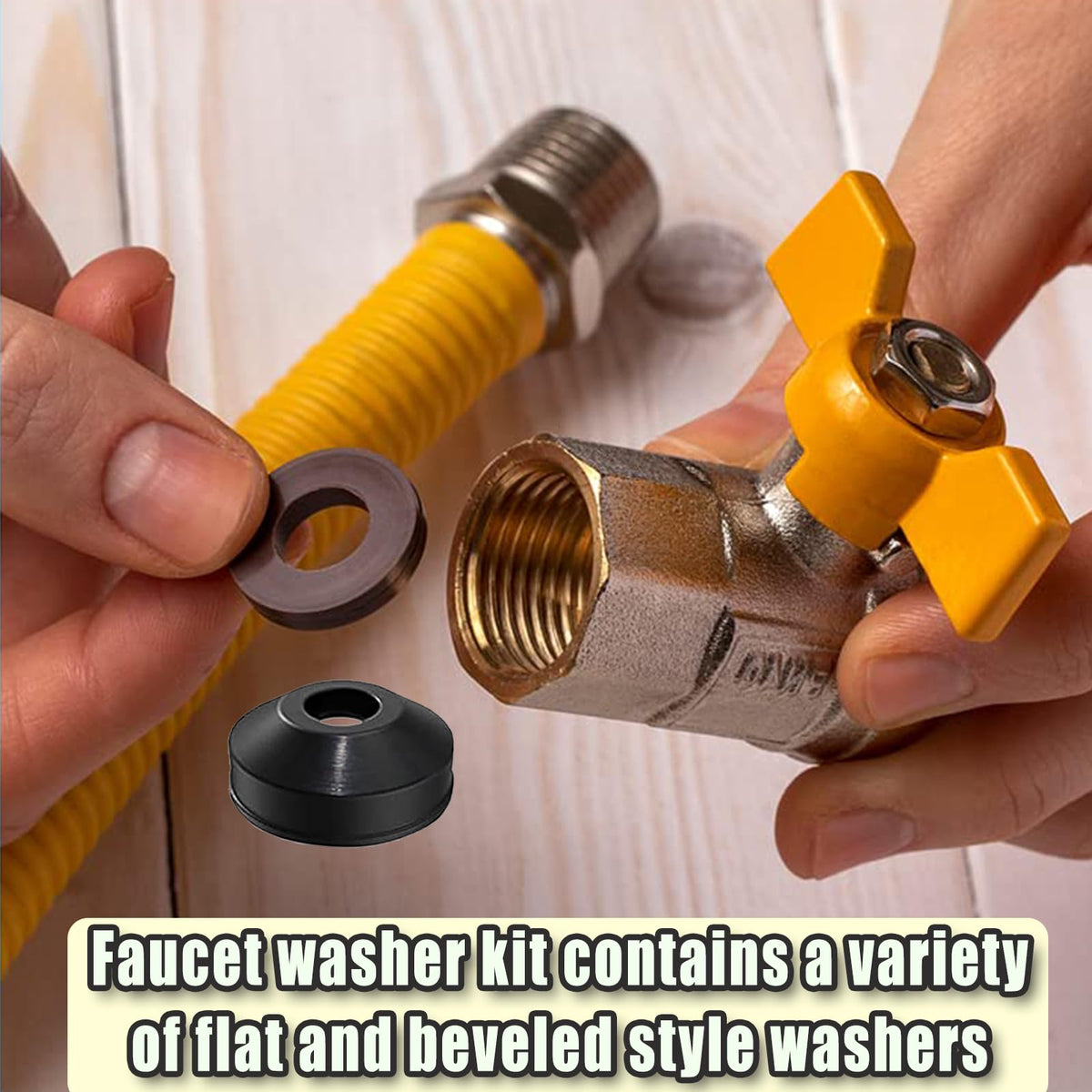 48-Piece Faucet Washer Repair Kit with Brass Screws