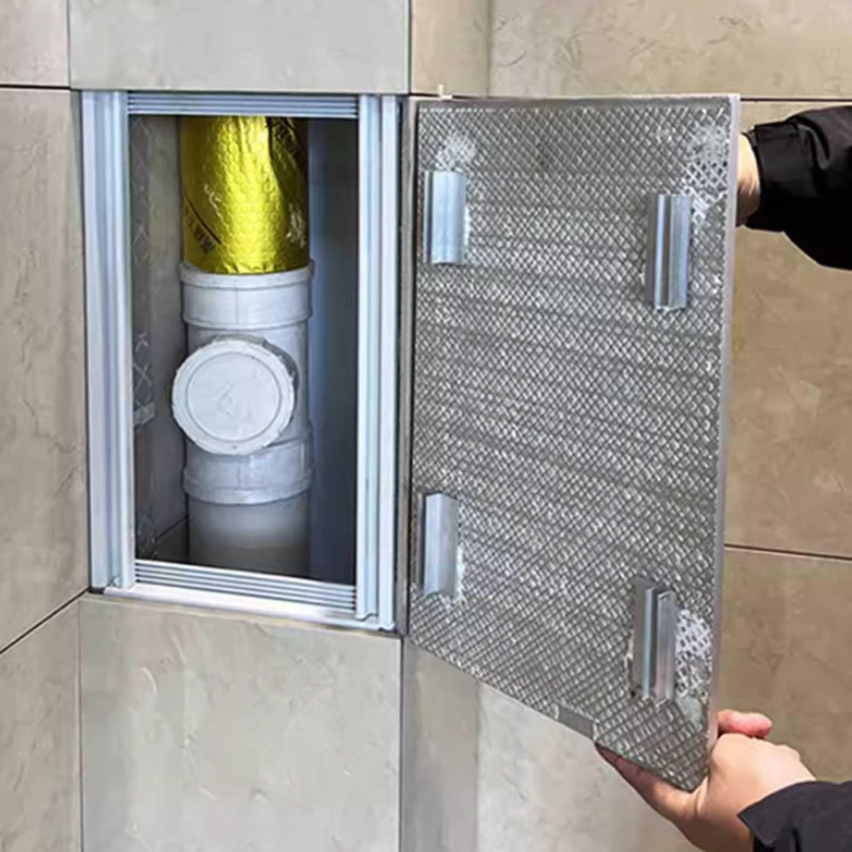 Tileable Waterproof Plumbing Wall Access Panel for Showers