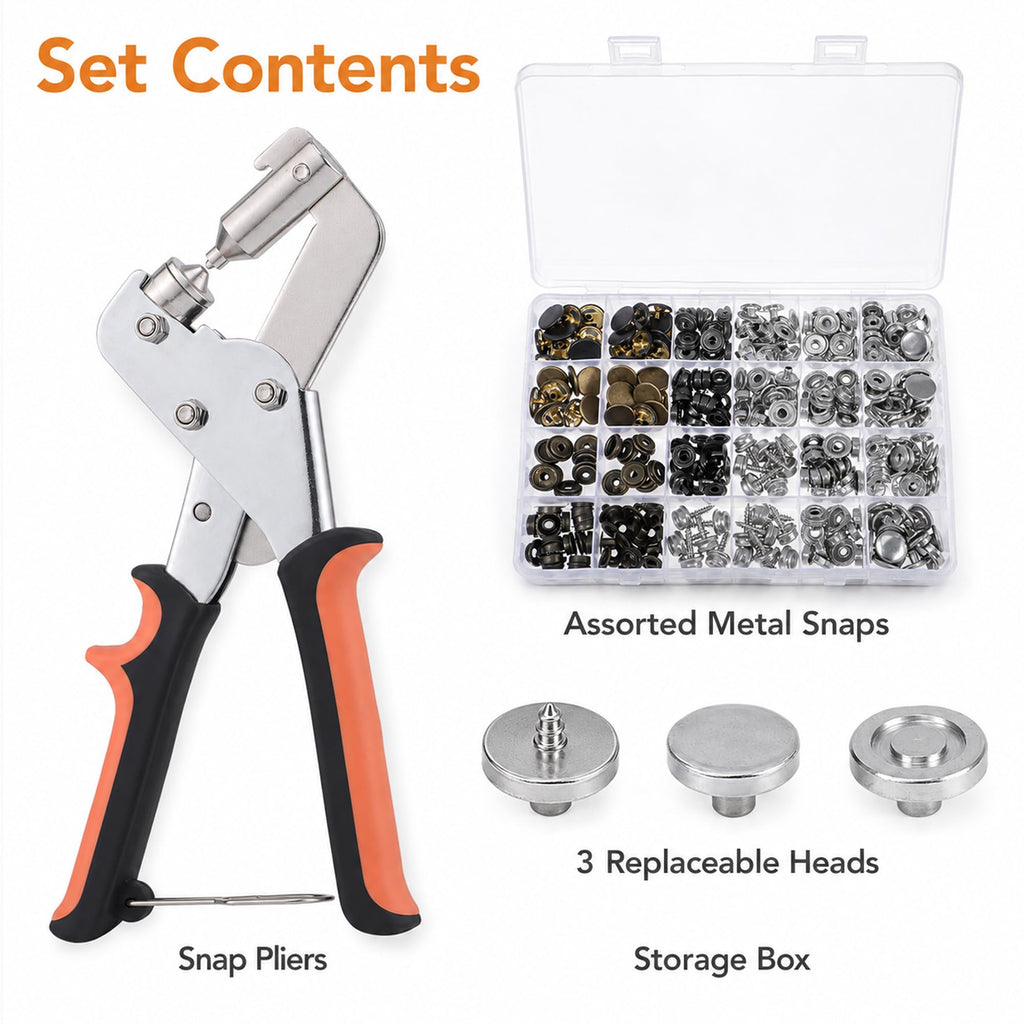 DTTXYSD 15mm Snap Fastener Pliers Kit with 100 Sets
